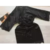 Женский атласный халат черный