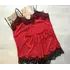 Женская шелковая пижама майка и шорты красная